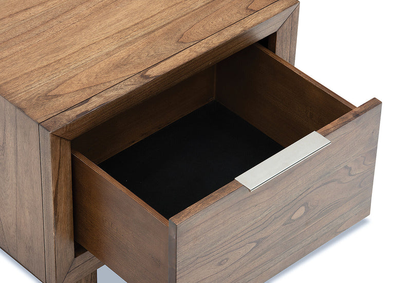 SORVINO 1 DRAWER LAMP TABLE LIGHT WALNUT