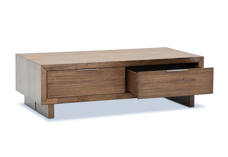 SORVINO 2 DRAWER COFFEE TABLE 	LIGHT WALNUT