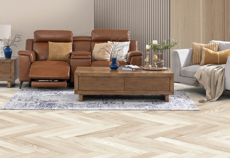 SORVINO 2 DRAWER COFFEE TABLE 	LIGHT WALNUT