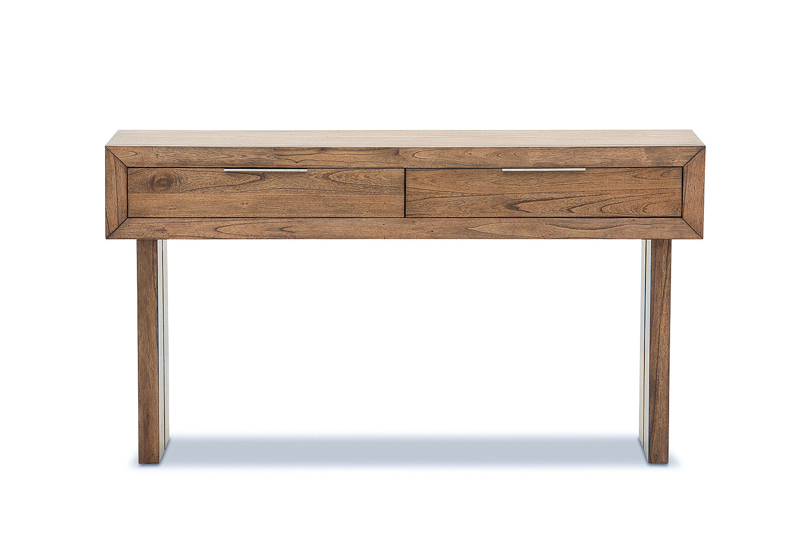 SORVINO 2 DRAWER SOFA TABLE LIGHT WALNUT