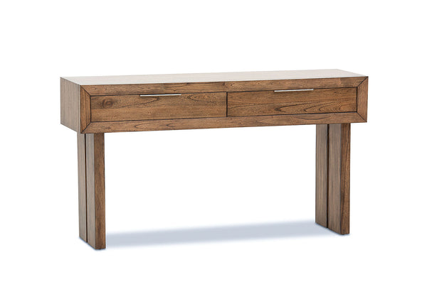 SORVINO 2 DRAWER SOFA TABLE LIGHT WALNUT