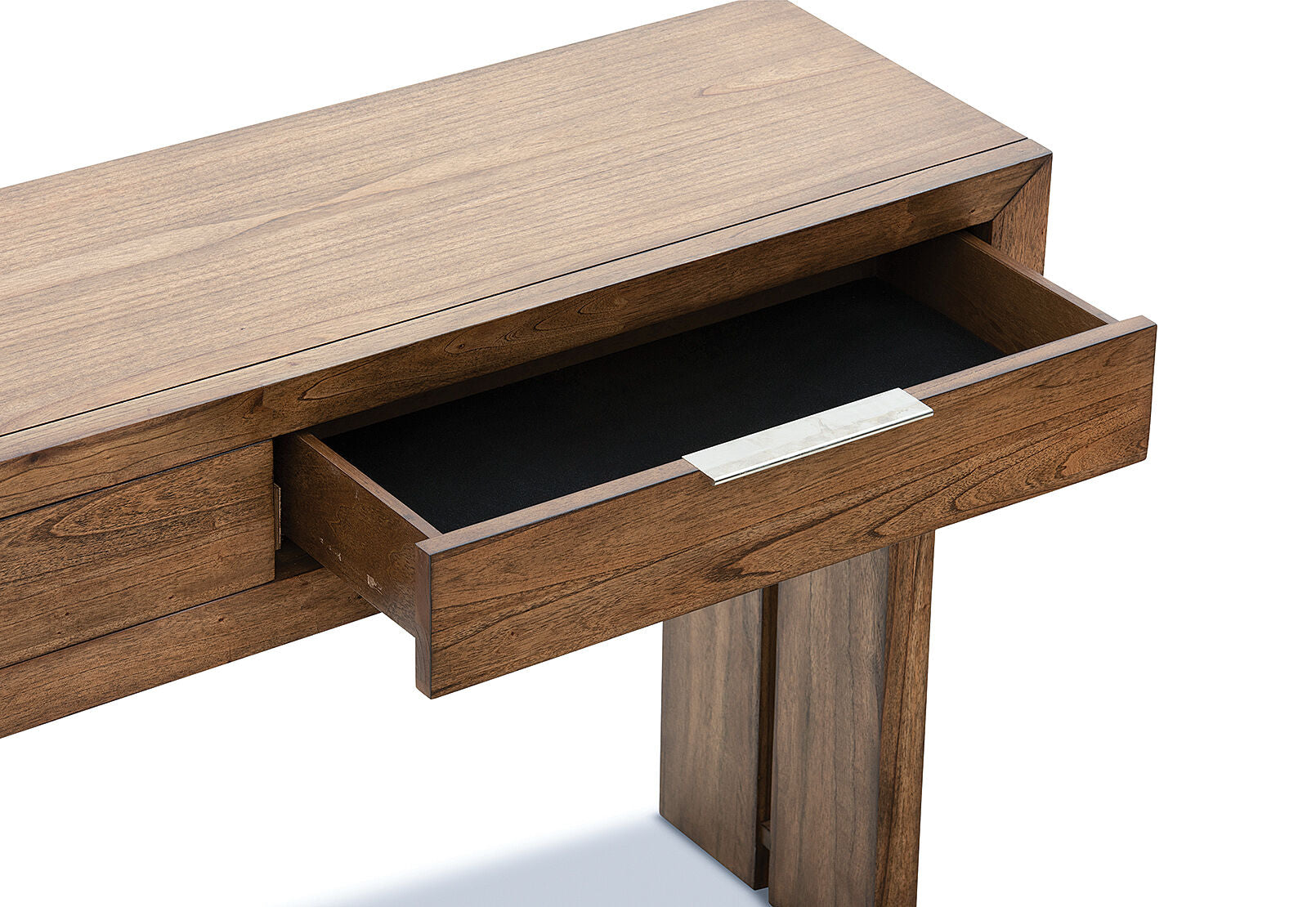 SORVINO 2 DRAWER SOFA TABLE LIGHT WALNUT