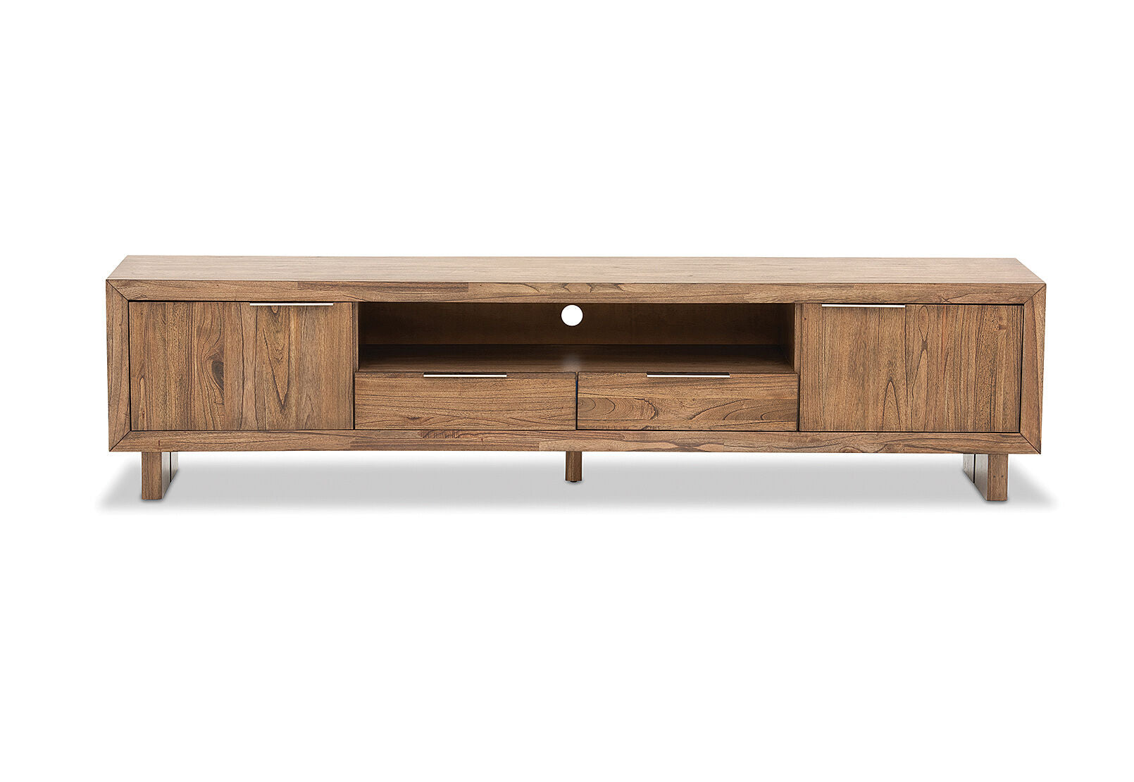 SORVINO 2 DRAWER ENTERTAINMENT UNIT LIGHT WALNUT