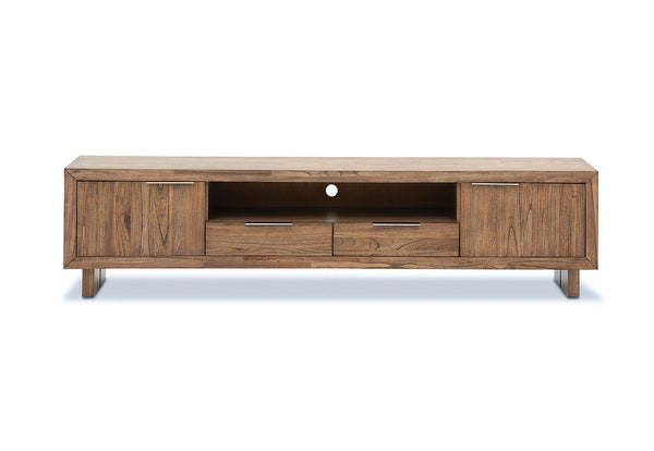 SORVINO 2 DRAWER ENTERTAINMENT UNIT LIGHT WALNUT
