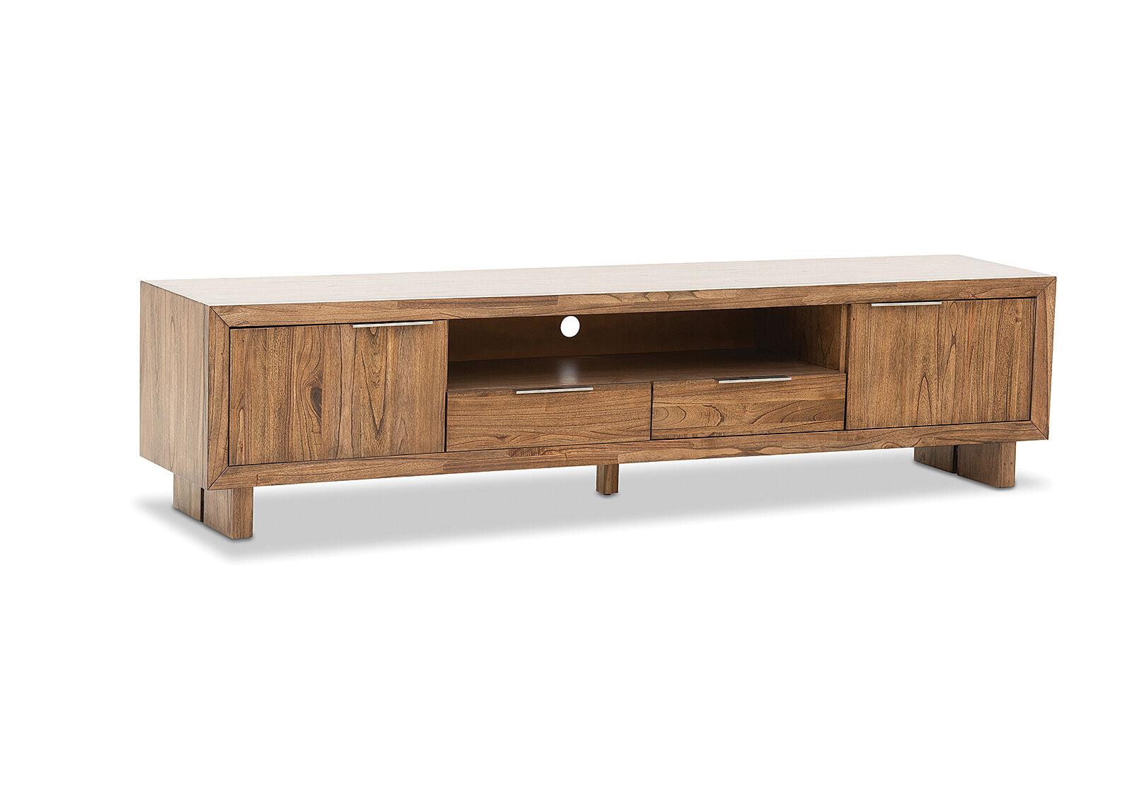 SORVINO 2 DRAWER ENTERTAINMENT UNIT LIGHT WALNUT