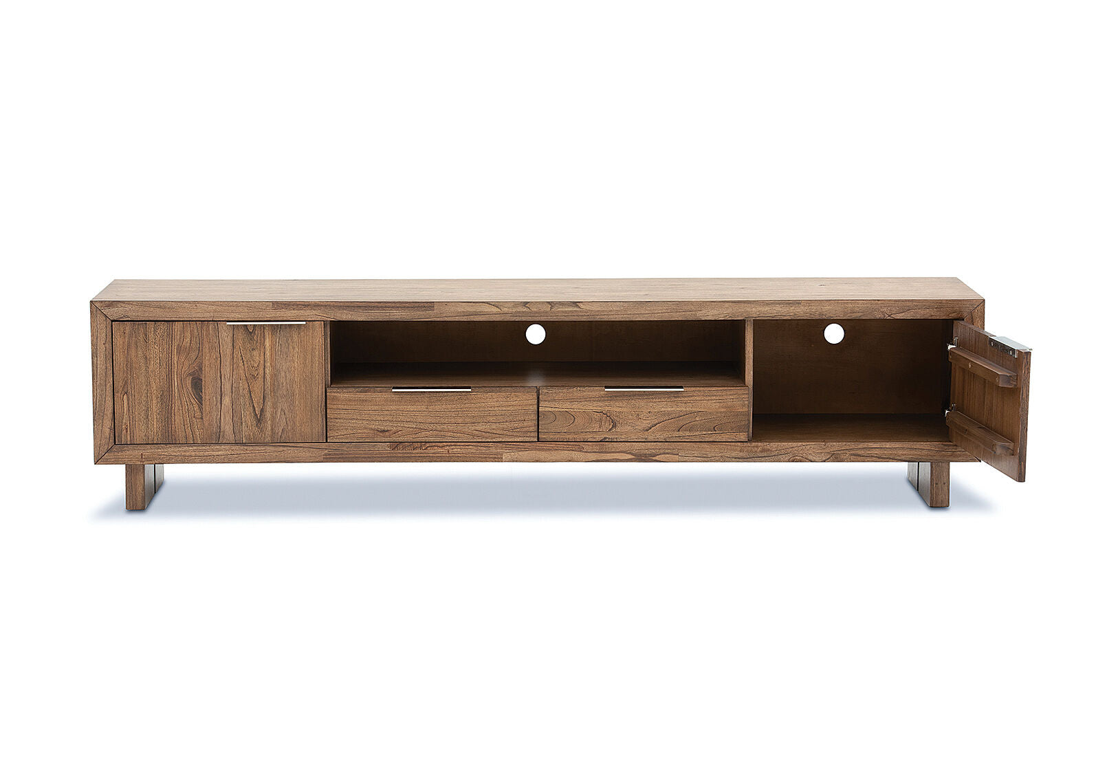 SORVINO 2 DRAWER ENTERTAINMENT UNIT LIGHT WALNUT