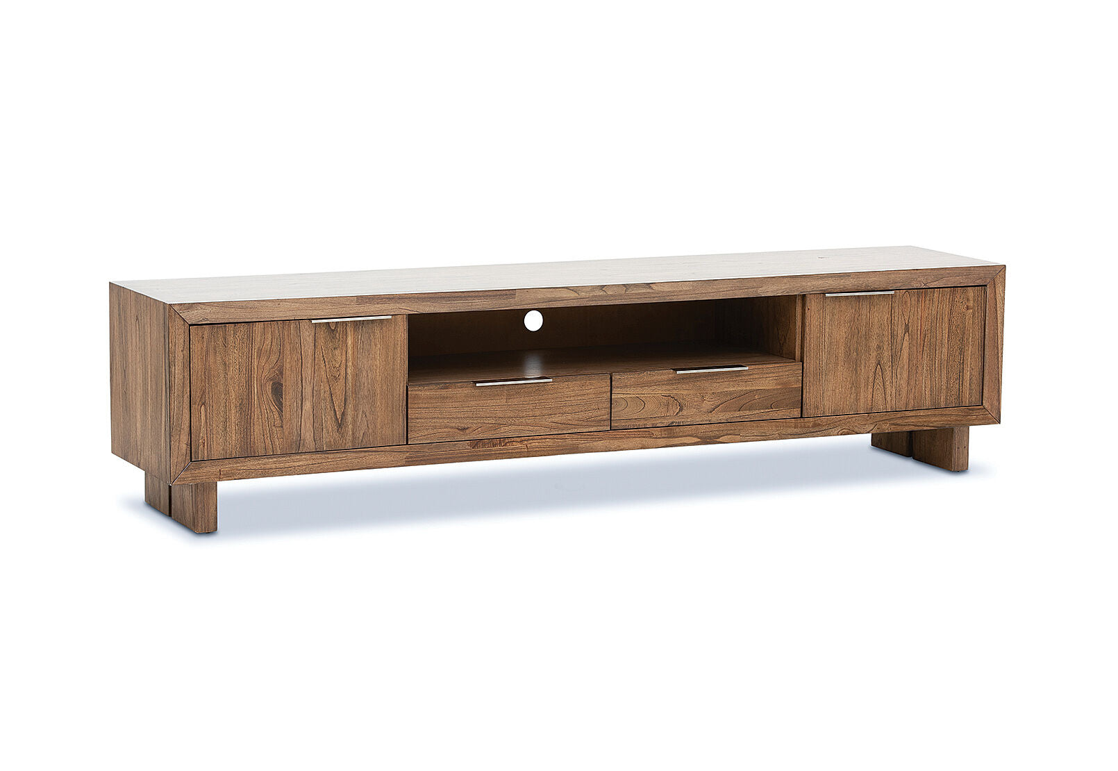 SORVINO 2 DRAWER ENTERTAINMENT UNIT LIGHT WALNUT