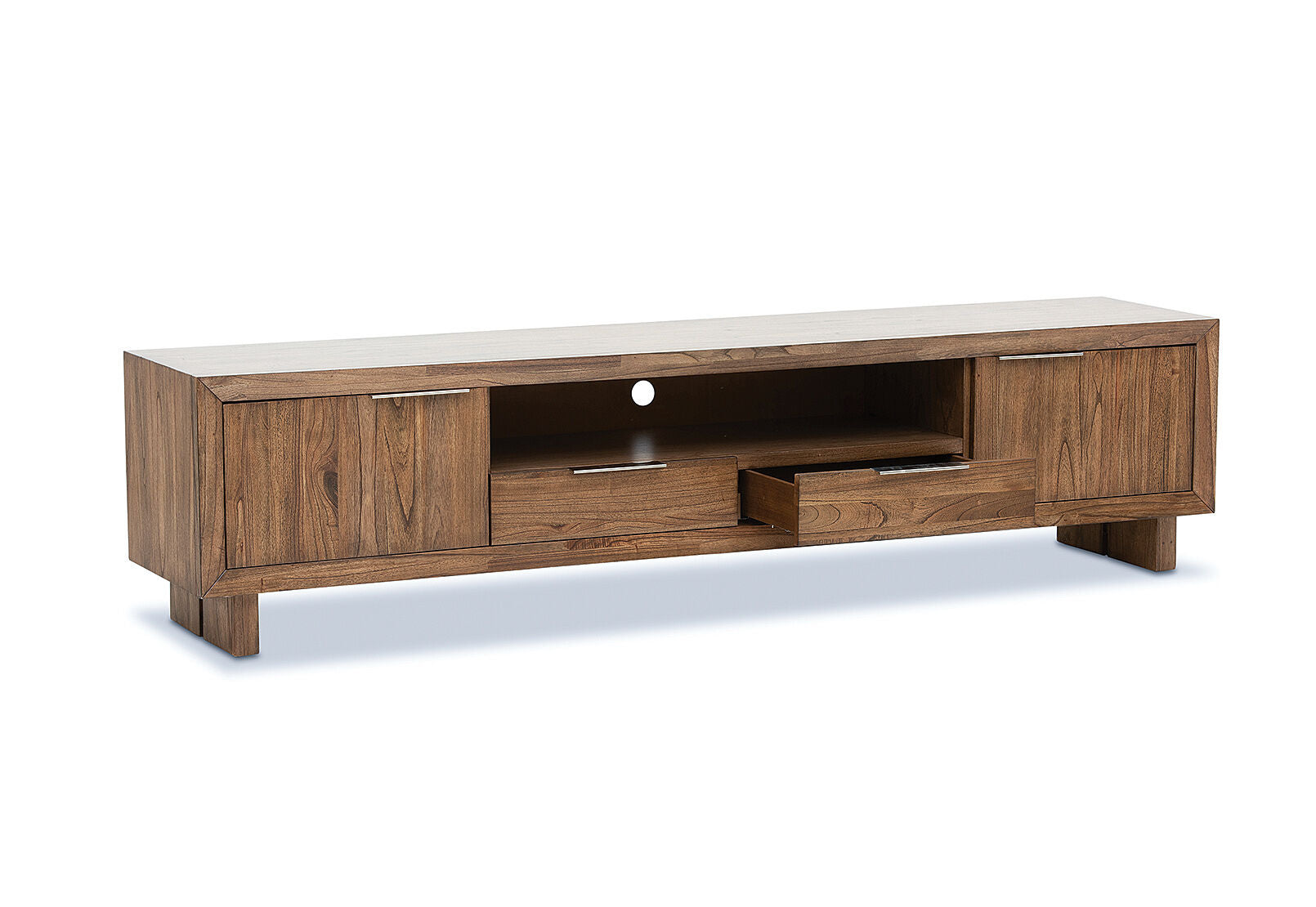 SORVINO 2 DRAWER ENTERTAINMENT UNIT LIGHT WALNUT
