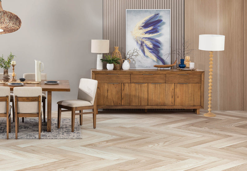 SORVINO 4 DOOR 3 DRAWER BUFFET LIGHT WALNUT