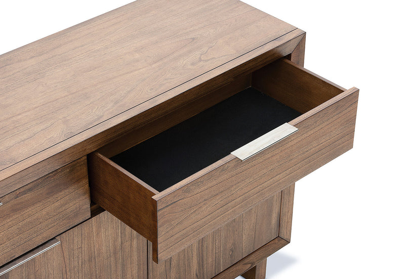 SORVINO 4 DOOR 3 DRAWER BUFFET LIGHT WALNUT