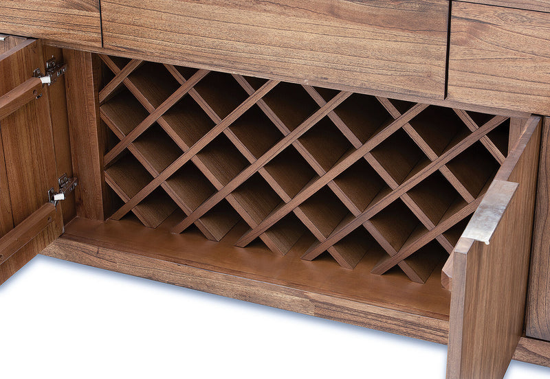 SORVINO 4 DOOR 3 DRAWER BUFFET LIGHT WALNUT