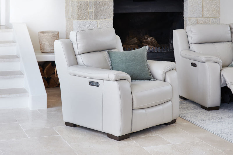 CAPELLO LEATHER ELECTRIC RECLINER BEIGE