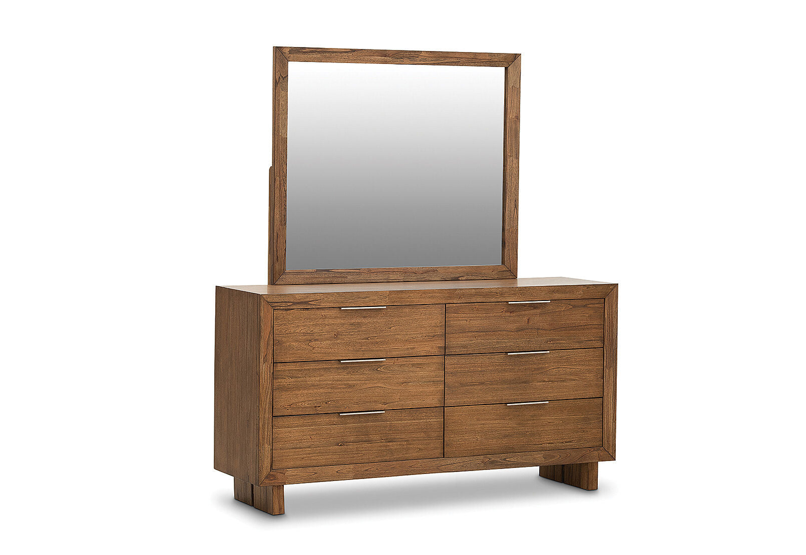 SORVINO DRESSER WITH MIRROR LIGHT WALNUT