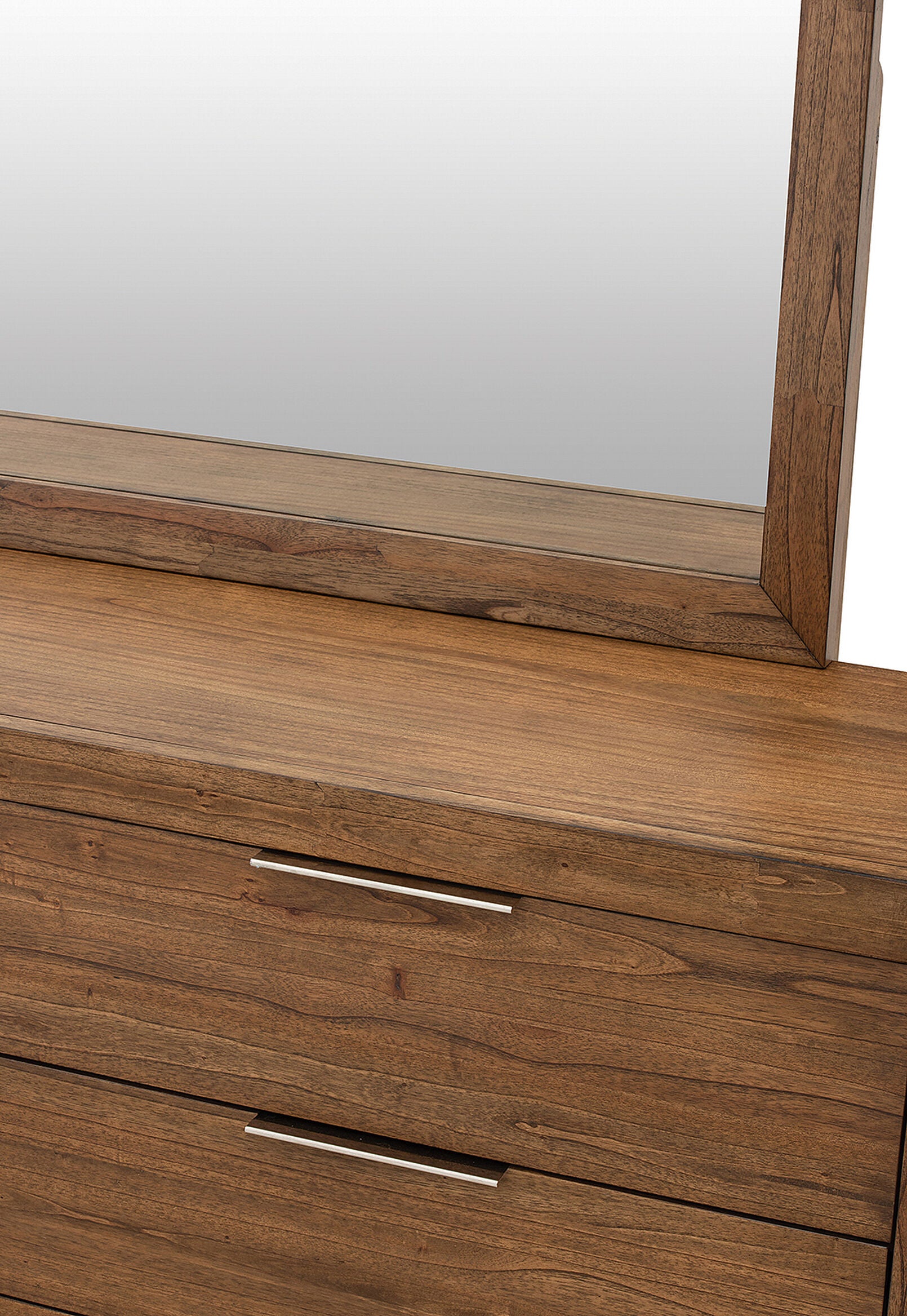 SORVINO DRESSER WITH MIRROR LIGHT WALNUT