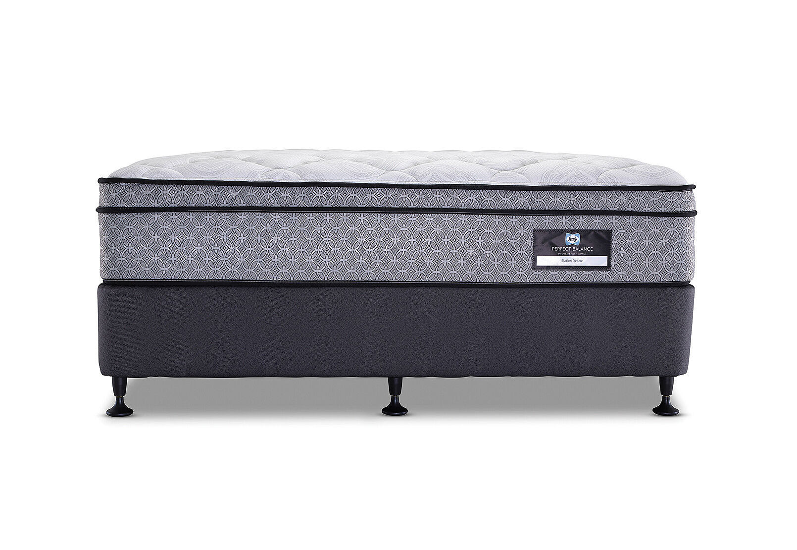 SEALY PERFECT BALANCE ELATION DELUXE QUEEN ENSEMBLE. GREY