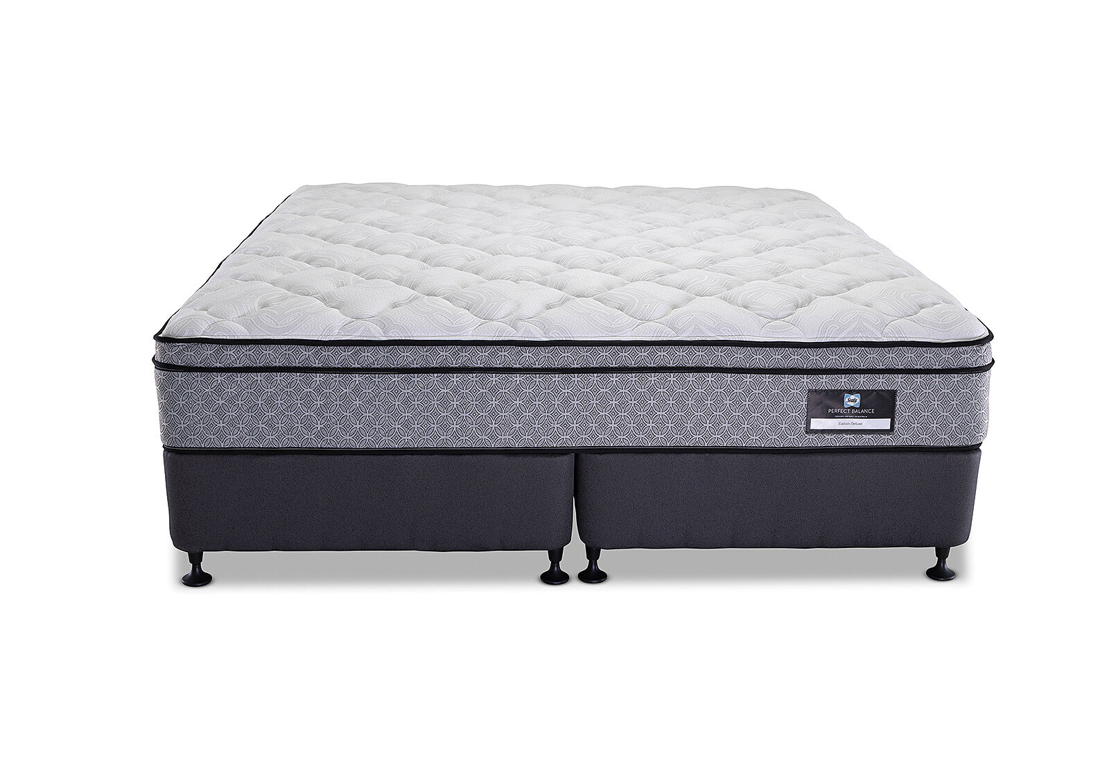 SEALY PERFECT BALANCE ELATION DELUXE KING ENSEMBLE. GREY