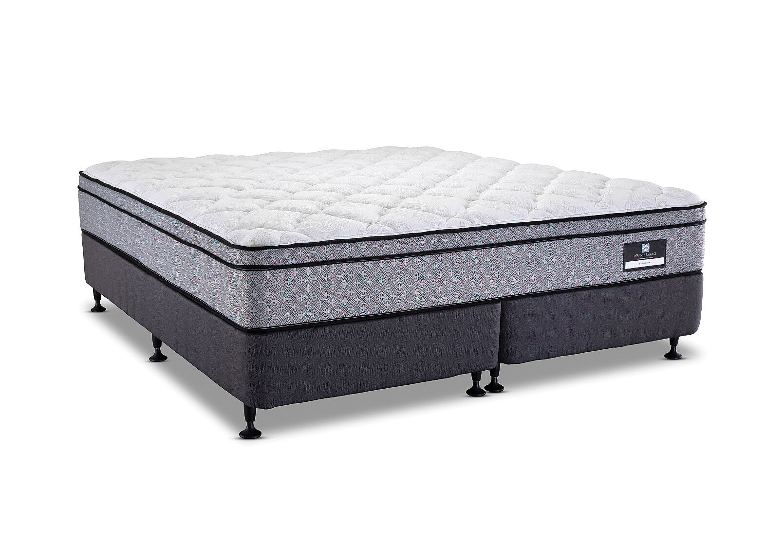 SEALY PERFECT BALANCE ELATION DELUXE KING ENSEMBLE. GREY