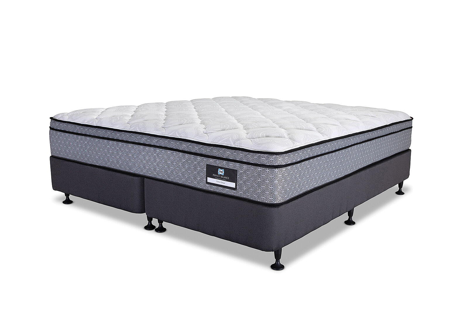 SEALY PERFECT BALANCE ELATION DELUXE KING ENSEMBLE. GREY