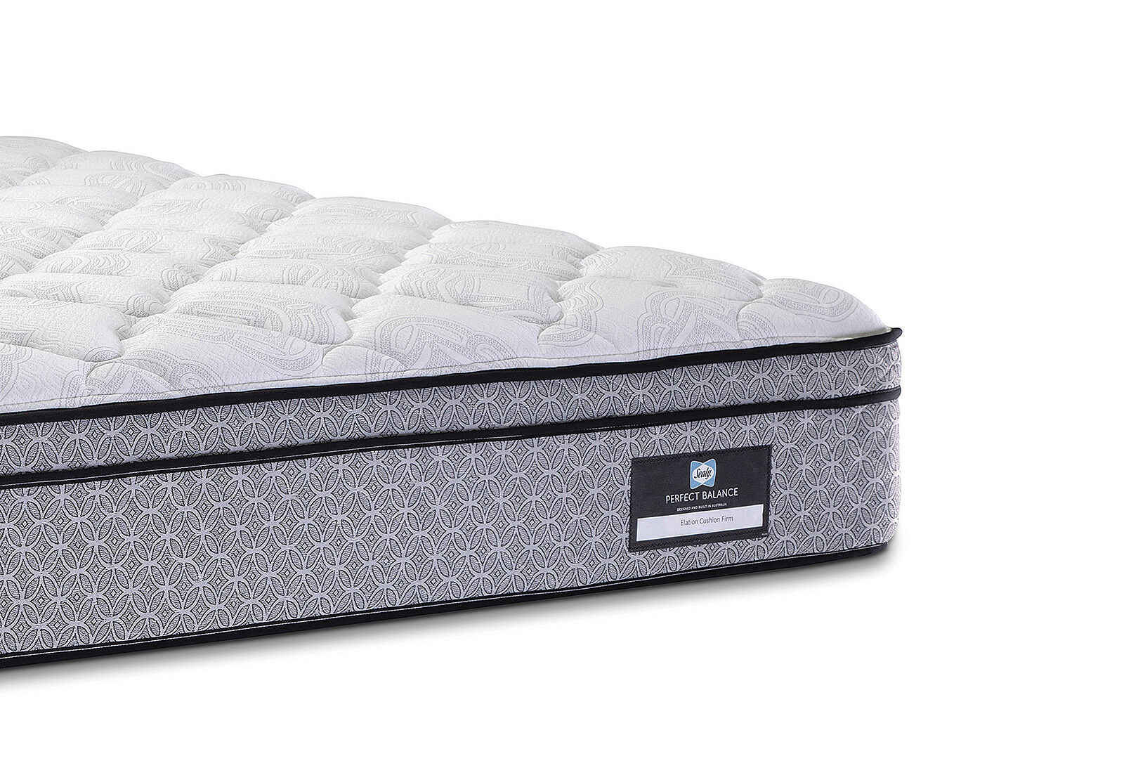 SEALY PERFECT BALANCE ELATION CUSHION FIRM KING MATTRESS. GREY