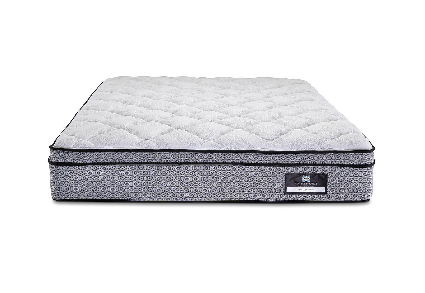 SEALY PERFECT BALANCE ELATION CUSHION FIRM KING MATTRESS. GREY