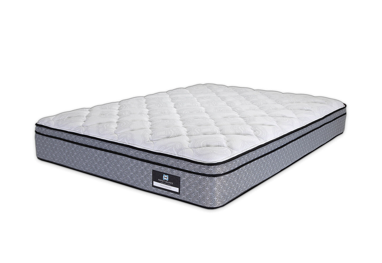 SEALY PERFECT BALANCE ELATION CUSHION FIRM KING MATTRESS. GREY