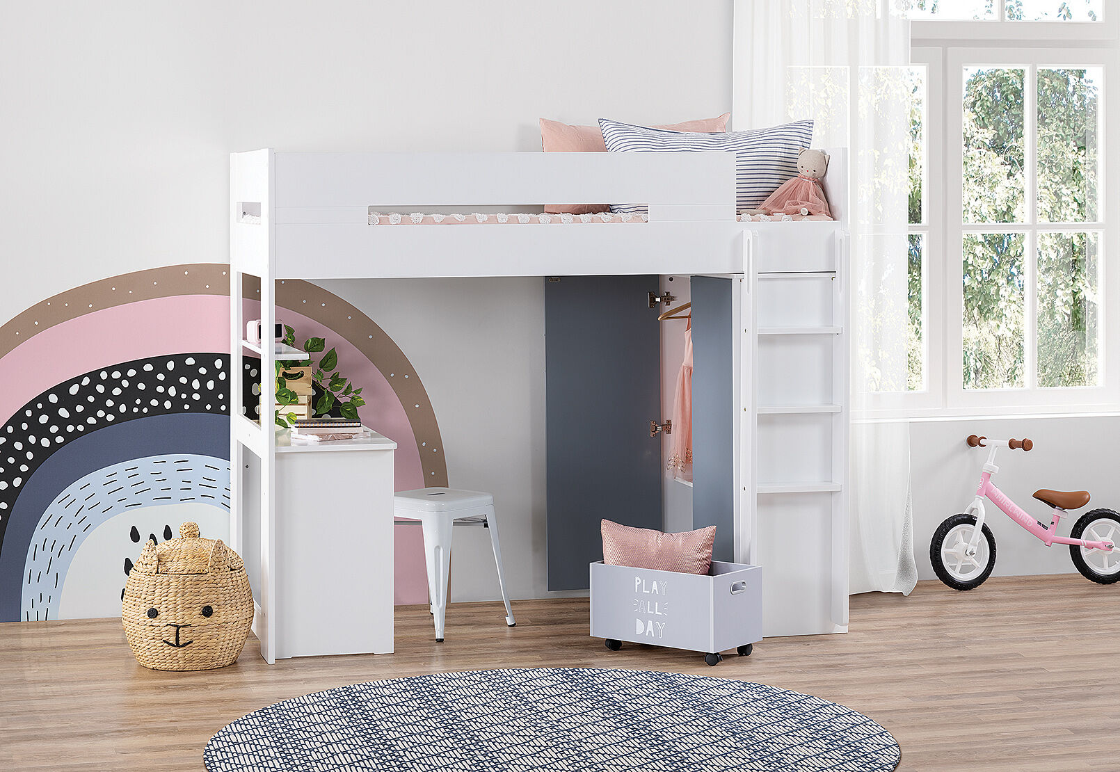 KODI ROBE BUNK BED WHITE/GREY