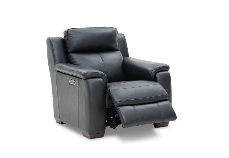 CAPELLO LEATHER ELECTRIC RECLINER BLACK