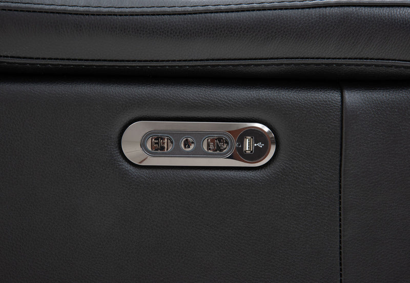 CAPELLO LEATHER ELECTRIC RECLINER BLACK