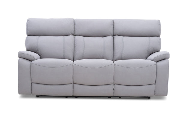 ALFRED FABRIC 3 SEATER WITH 2 INBUILT RECLINERS LIGHT GREY