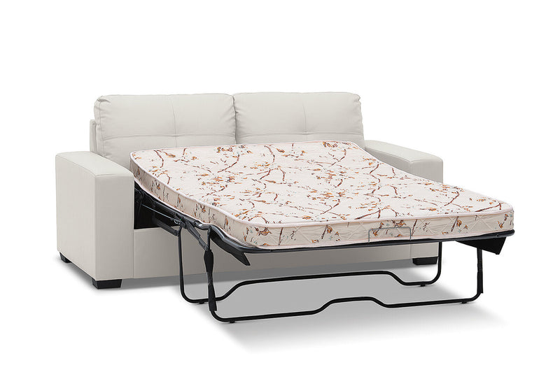 DIAMOND LEATHER-LOOK 2.5 SEATER SOFA BED BEIGE