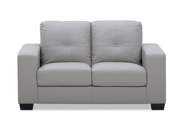 DIAMOND Leather-Look 2 Seater Sofa LIGHT GREYStyleContemporary