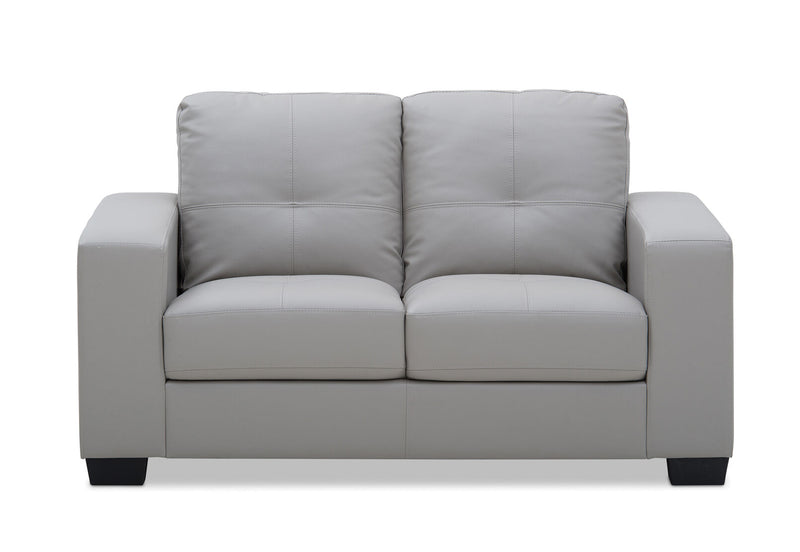 DIAMOND Leather-Look 2 Seater Sofa LIGHT GREYStyleContemporary