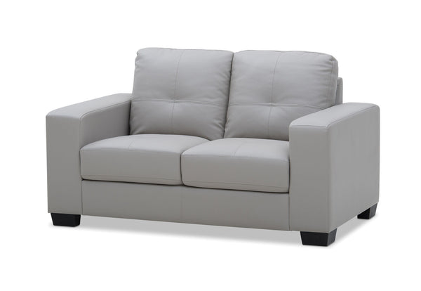 DIAMOND Leather-Look 2 Seater Sofa LIGHT GREYStyleContemporary