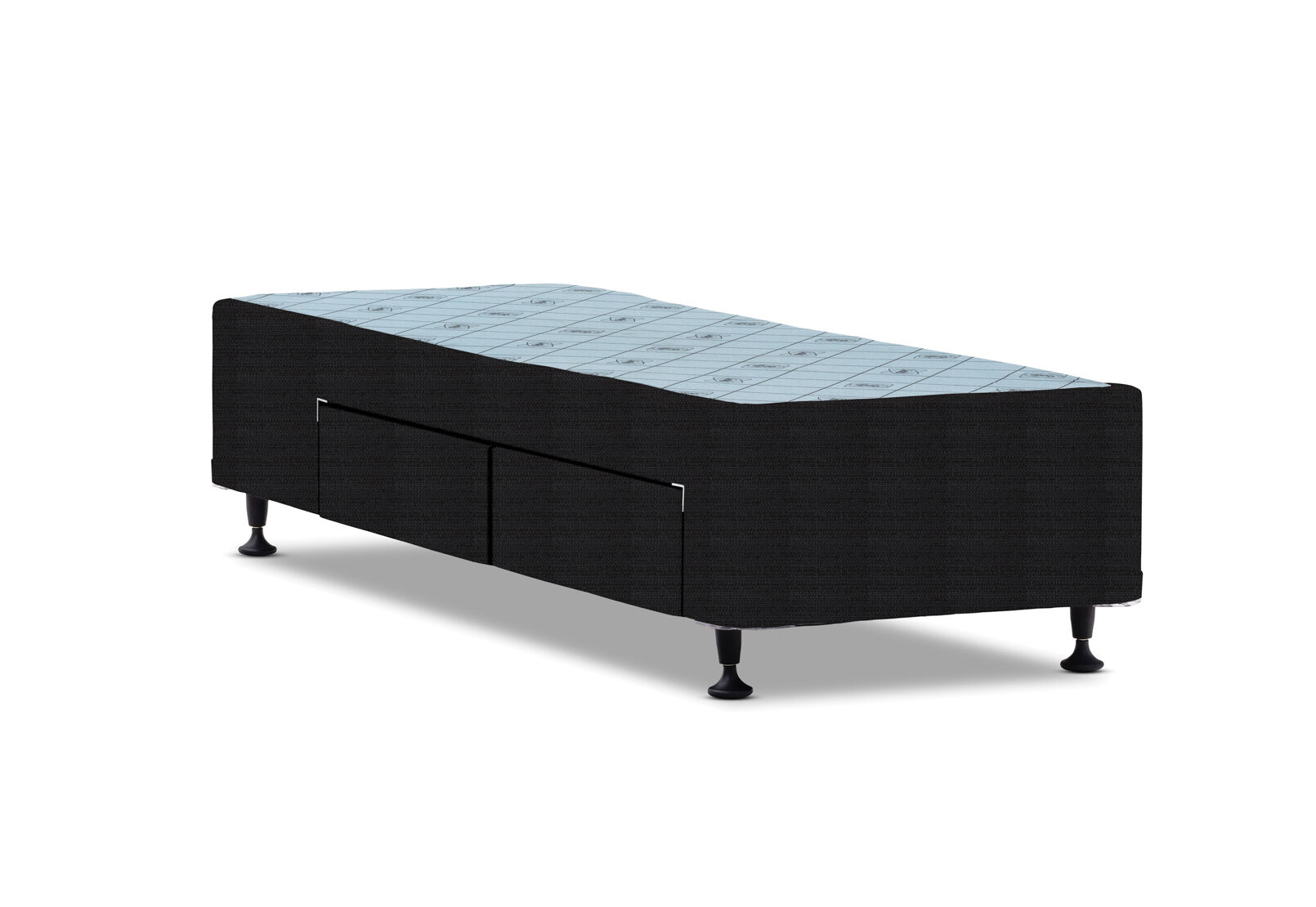 POSTUREPEDIC DRAWER BASE SINGLE EXTRA LONG WITH LEFT SIDE DRAWERS BLACK