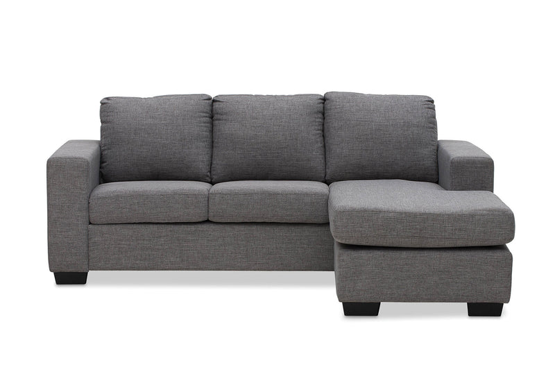 BONZA FABRIC 3 SEATER SOFA WITH CHAISE GREY