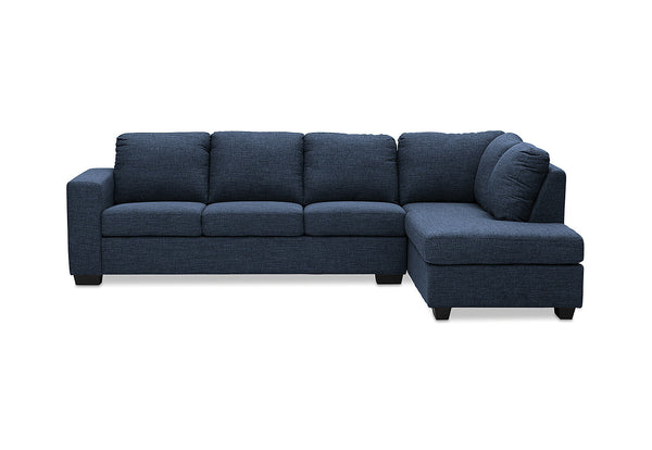 BONZA FABRIC CORNER LOUNGE WITH RHF CHAISE NAVY