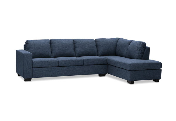 BONZA FABRIC CORNER LOUNGE WITH RHF CHAISE NAVY