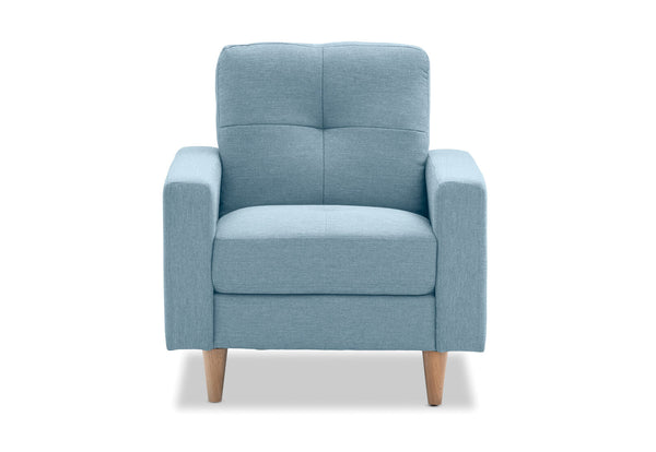KELLER FABRIC ACCENT CHAIR BIANCO LIGHT BLUE