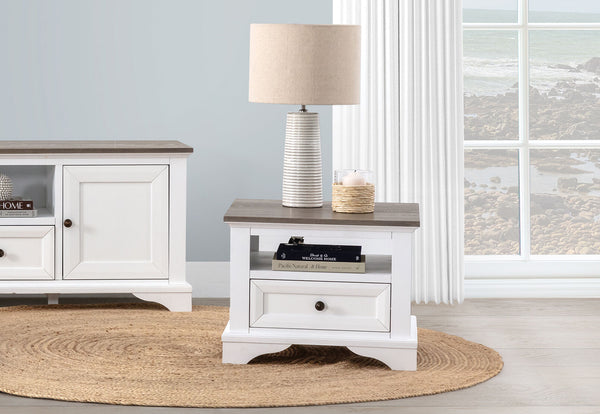 MARSEILLE LAMP TABLE WHITE/GREY