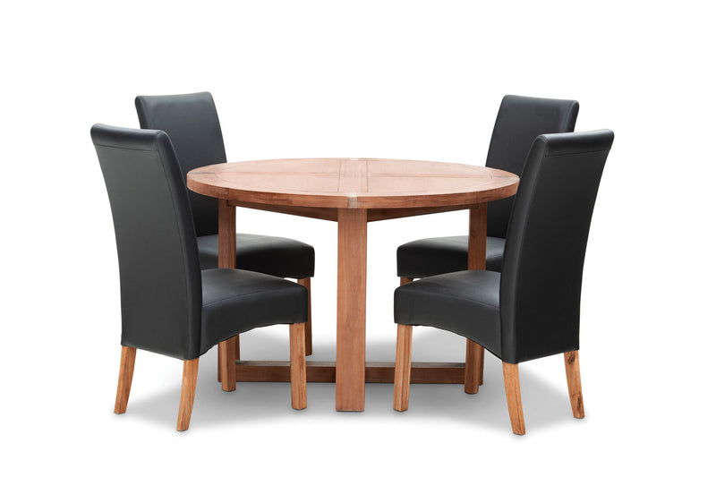SILVERWOOD MK2 5 PIECE DINING SUITE BLACK