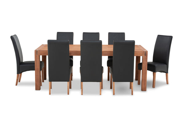 SILVERWOOD MK2 9 PIECE DINING SUITE BLACK