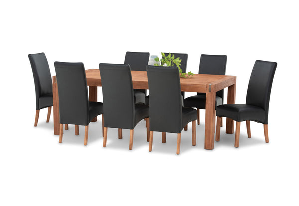 SILVERWOOD MK2 9 PIECE DINING SUITE BLACK