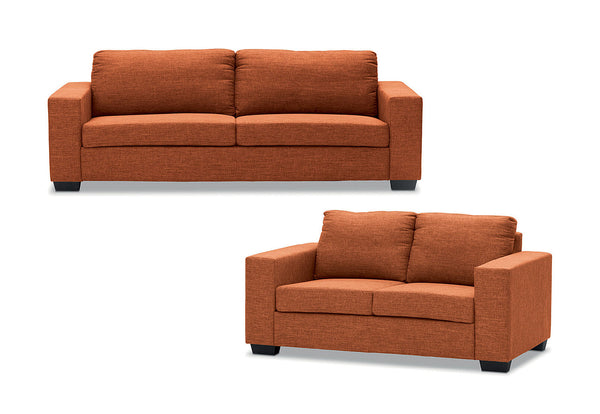 BONZA FABRIC SOFA PAIR ORANGE