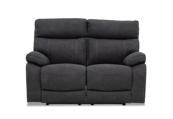 ALFRED FABRIC 2 SEATER WITH INBUILT RECLINERS CHARCOAL