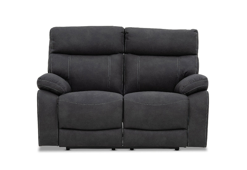 ALFRED FABRIC 2 SEATER WITH INBUILT RECLINERS CHARCOAL