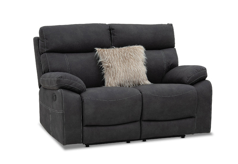 ALFRED FABRIC 2 SEATER WITH INBUILT RECLINERS CHARCOAL