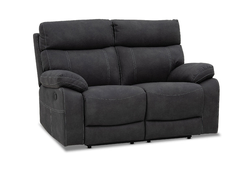 ALFRED FABRIC 2 SEATER WITH INBUILT RECLINERS CHARCOAL