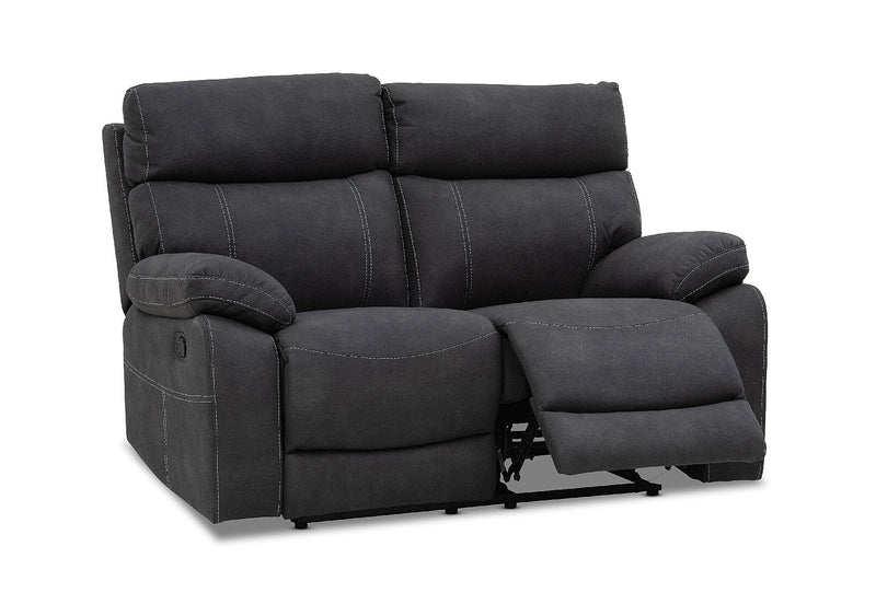 ALFRED FABRIC 2 SEATER WITH INBUILT RECLINERS CHARCOAL