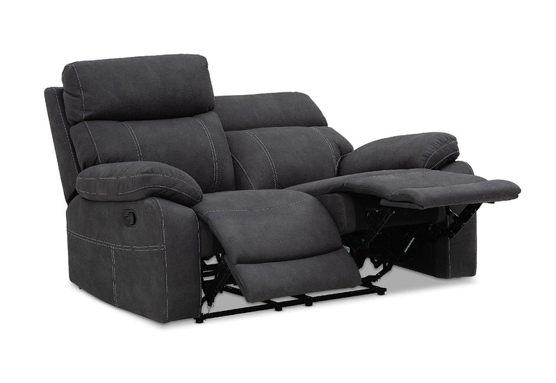 ALFRED FABRIC 2 SEATER WITH INBUILT RECLINERS CHARCOAL