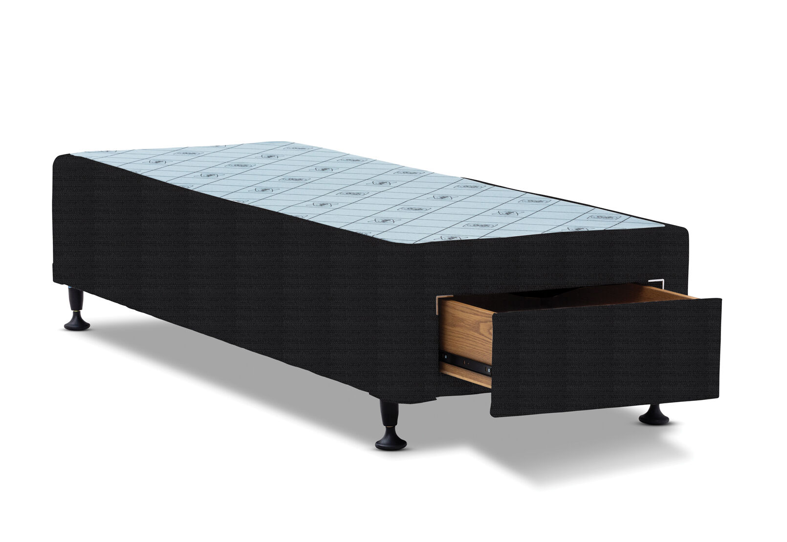 POSTUREPEDIC DRAWER BASE KING SINGLE WITH FRONT DRAWERS (MTO) BLACK